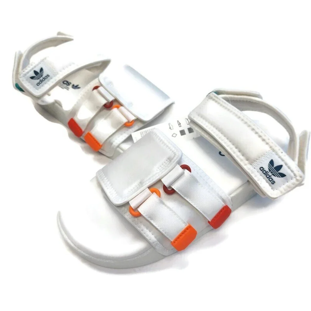 Adidas Adilette Mens Size 6 Sandal 4.0 Slides White Orange Sandals GZ8828